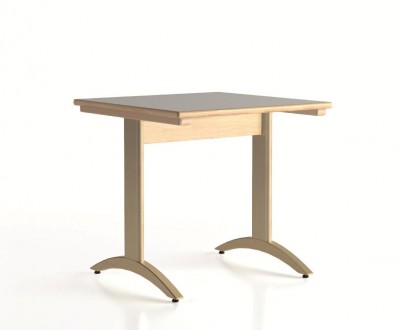 Lylou table avec pietement a degagement lateral 800x800